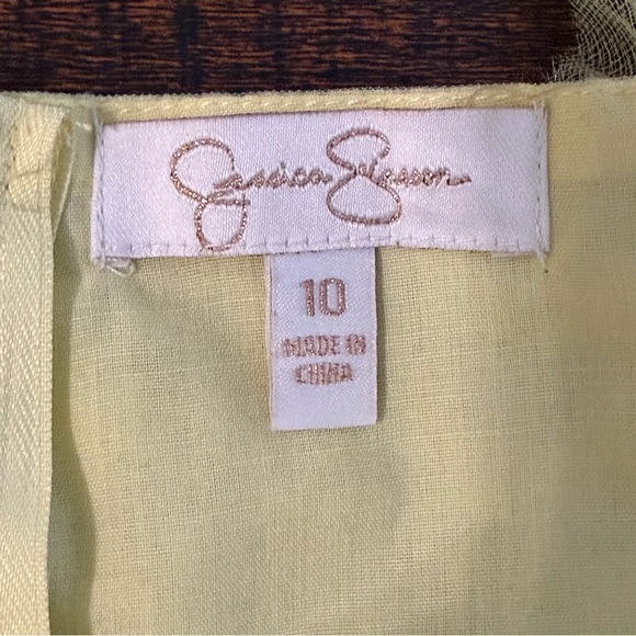 Jessica Simpson Yellow Floral Tulle Ruffle Dress Girl Size 10 Easter Party - Picture 8 of 10